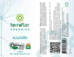 Rótulo do óleo vegetal de algodão orgânico 120ml.