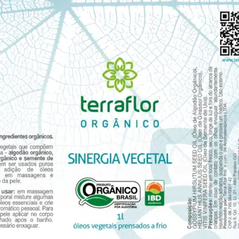 Rótulo de sinergia vegetal orgânico 1L.