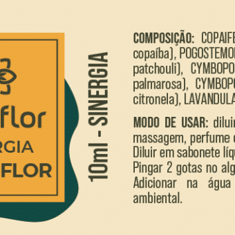 Rótulo da Sinergia Repel Flor.